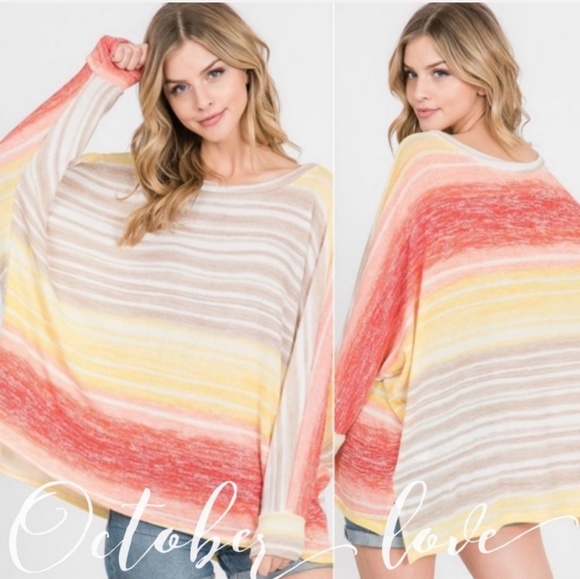 Tops - 💛LAST 1! Stripe Dolman Sleeve Knit Top